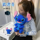 2024 New 33Cm  Building Blocks Anime Stitch Large Size Cute Educational Assembly Toy Tabletop Decoration Kid Birthday Gift