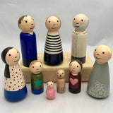 50Pcs Unfinished Wooden Peg Doll for DIY Painting Natural Wood Peg People in 4 Sizes Wooden Doll for Kids Arts and Crafts