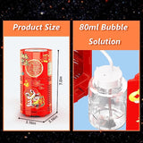 Fireworks Bubble Machine With 80ml Bubble Solution, Portable Automatic Bubble Machine With Lights And Closeable Music, Bubble Maker Toys For Kids Outside Activities Parties Wedding Christmas