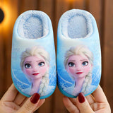 Princess Sofia Elsa Winter Children'S Cotton Slippers Girl'S Parent-Child Snow Non Slip Warm Baby Slippers Size 24-39