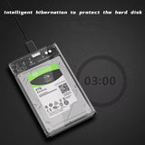Transparent External Hard Drive 2.5 Inch HDD SSD Case Micro-B to USB3.1 4TB Drive Housing Compatible UASP SATA III Laptop