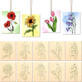 10/12Pcs DIY Drawing Template Set Wooden DIY Crafts Drawing Decorations Hanging Props Photo Graffiti Wooden Bamboo