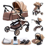 Baby Stroller 3 in 1 Easy Folding Multifunctional Stroller Travel Portable Baby Carriage Safety Seat EU Standard Free Shipping