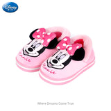 Mickey Mouse Cotton Shoes Flats Baby Boys Girls Plush Winter Flats Shoes Child Girls Slip on Kids Warm Shoes Casual Flats