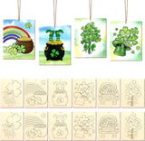 10/12Pcs DIY Drawing Template Set Wooden DIY Crafts Drawing Decorations Hanging Props Photo Graffiti Wooden Bamboo