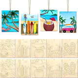 10/12Pcs DIY Drawing Template Set Wooden DIY Crafts Drawing Decorations Hanging Props Photo Graffiti Wooden Bamboo