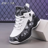 Winter Children'S Plush Basketball Shoes Outdoor Warm Casual Sneaker Boys Fashion Trendy Shoes Youth anti Slip Running Shoes
