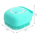 Pet Dog Shampoo Brush 2.7Oz 80Ml Cat Massage Comb Grooming Scrubber for Bathing Short Hair Soft Silicone Rubber