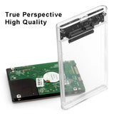 Transparent External Hard Drive 2.5 Inch HDD SSD Case Micro-B to USB3.1 4TB Drive Housing Compatible UASP SATA III Laptop