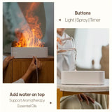 Newest RGB Flame Aroma Diffuser Humidifier USB Desktop Simulation Light Aromatherapy Purifier Air for Bedroom with 7 Colors