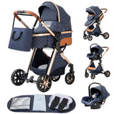 Baby Stroller 3 In1,Four Wheel Stroller,2 in 1 Baby Car,Lightweight Strollers,Mutifunction Strollers,Baby Carriage,Poussette