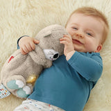 Baby Breath Baby Bear Soothes Otter Plush Toy Doll Toy Child Soothing Music Sleep Companion Sound and Light Doll Toy Gifts