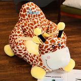 Cute Baby Sofa Cartoon Animal Giraffe Kids Seat Bean Bag Chair Puff Skin Toddler Children Infant Soft Plush Comfort Washable