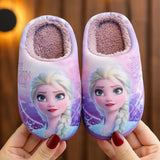 Princess Sofia Elsa Winter Children'S Cotton Slippers Girl'S Parent-Child Snow Non Slip Warm Baby Slippers Size 24-39
