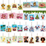 10/12Pcs DIY Drawing Template Set Wooden DIY Crafts Drawing Decorations Hanging Props Photo Graffiti Wooden Bamboo