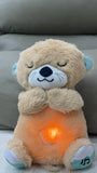 Baby Breath Baby Bear Soothes Otter Plush Toy Doll Toy Child Soothing Music Sleep Companion Sound and Light Doll Toy Gifts