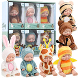 6Pcs Simulation Princess Dolls Toy Mini Cute Sleeping Baby Series Doll Cartoon Animal Toy for Kids Kawaii Dolls Girl'S Gift
