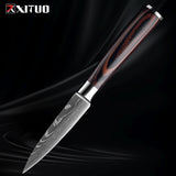 Kitchen Knife Set 1-9Pcs,7Cr17Mov Stainless Steel Sharp Chef Knife Santoku Knife Fruit Knife Ergonomic Pakkawood Handle