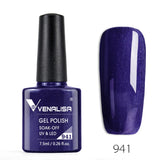 VENALISA Nagel-Gel-Nagellack, semi-permanenter Gellack, Nagelkunst-Salon, 120 Farben, Glitzer, 7,5 ml, Soak Off-Bio-UV-LED-Nagelgel-Lack