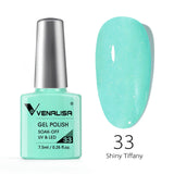 VENALISA Nagel-Gel-Nagellack, semi-permanenter Gellack, Nagelkunst-Salon, 120 Farben, Glitzer, 7,5 ml, Soak Off-Bio-UV-LED-Nagelgel-Lack