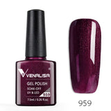 VENALISA Nagel-Gel-Nagellack, semi-permanenter Gellack, Nagelkunst-Salon, 120 Farben, Glitzer, 7,5 ml, Soak Off-Bio-UV-LED-Nagelgel-Lack