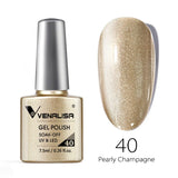 VENALISA Nagel-Gel-Nagellack, semi-permanenter Gellack, Nagelkunst-Salon, 120 Farben, Glitzer, 7,5 ml, Soak Off-Bio-UV-LED-Nagelgel-Lack
