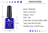 VENALISA Nagel-Gel-Nagellack, semi-permanenter Gellack, Nagelkunst-Salon, 120 Farben, Glitzer, 7,5 ml, Soak Off-Bio-UV-LED-Nagelgel-Lack