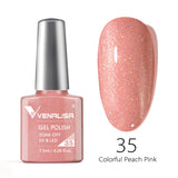 VENALISA Nagel-Gel-Nagellack, semi-permanenter Gellack, Nagelkunst-Salon, 120 Farben, Glitzer, 7,5 ml, Soak Off-Bio-UV-LED-Nagelgel-Lack