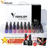 VENALISA Nagel-Gel-Nagellack, semi-permanenter Gellack, Nagelkunst-Salon, 120 Farben, Glitzer, 7,5 ml, Soak Off-Bio-UV-LED-Nagelgel-Lack