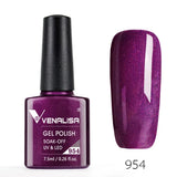 VENALISA Nagel-Gel-Nagellack, semi-permanenter Gellack, Nagelkunst-Salon, 120 Farben, Glitzer, 7,5 ml, Soak Off-Bio-UV-LED-Nagelgel-Lack