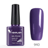 VENALISA Nagel-Gel-Nagellack, semi-permanenter Gellack, Nagelkunst-Salon, 120 Farben, Glitzer, 7,5 ml, Soak Off-Bio-UV-LED-Nagelgel-Lack
