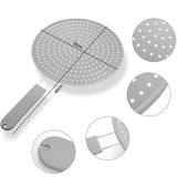 Silikon-Küchenspritzschutz mit Griff, hitzebeständiger Öl-Spritzschutz, Abflussbrett-Abdeckung, Deckel für die Küche, Bratpfanne
