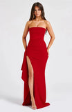 Mozision träger lose rücken freie High Split Maxi kleid Frauen Mode schulter frei ärmellose Bodycon Club Party langes Kleid elegant