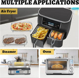 Air Fryer Rack für Ninja Dual 3 Stück Layered Edelstahl Grillrost Rechteck Hot Airfryer Korb Tablett Zubehör