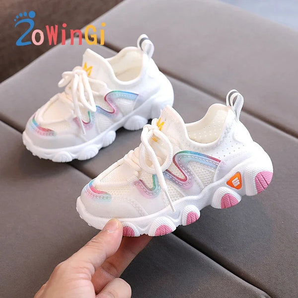 Size 21-30 Children Shoes Girls Boys Casual Shoes Colorblock Breathable Soft Mesh Non-slip Sneakers for Kids kinder schuhe