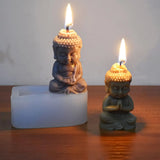 Für Spaß 3D Buddha Silikon Kerze Form Kirche Buddha Weihrauch Kerze Gips Dekoration Form DIY Kirche Kerze Wohnkultur