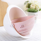 Kitchen Silicone Double Drain Basket Bowl Washing Storage Basket Strainers Bowl Drainer Vegetable Cleaning Colander Kitchen Tool