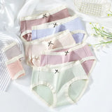 7Pcs frauen Höschen Baumwolle Unterwäsche Nette Bogen Mädchen Briefs Solide Panty Atmungsaktive Unterhose Sexy Low Taille Weibliche Dessous