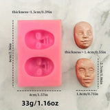 1 Stück, 3D-Gesichtsform Silikon form-kreative DIY Backform, perfekt für Kuchen dekoration, Eiswürfel und Polymer Clay Handwerk