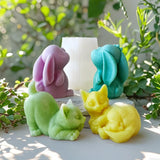 Nette Bär Kätzchen Kaninchen Silikon Kerze Form DIY Cartoon Tier Aroma Gips Ornament Form Seife Kerze Machen Liefert