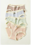 7Pcs frauen Höschen Baumwolle Unterwäsche Nette Bogen Mädchen Briefs Solide Panty Atmungsaktive Unterhose Sexy Low Taille Weibliche Dessous