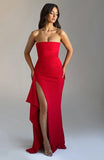 Giyu Sexy Club Abend Party Kleider Frauen 2025, Sommer Slash Neck Backless Rüschen Split Maxi Langes Kleid Elegante Bodycon Robe