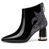 Luxus frauen Rote Kurze Stiefel Neue Herbst Winter Mode Trend Plüsch High Heels Party Hochzeit Casual Schuhe Reisen Tanzen 2024