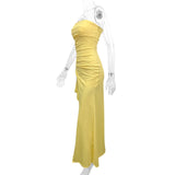 Giyu Sexy Club Abend Party Kleider Frauen 2025, Sommer Slash Neck Backless Rüschen Split Maxi Langes Kleid Elegante Bodycon Robe