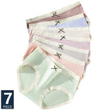 7Pcs frauen Höschen Baumwolle Unterwäsche Nette Bogen Mädchen Briefs Solide Panty Atmungsaktive Unterhose Sexy Low Taille Weibliche Dessous