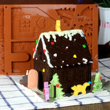 3D Weihnachten Haus Schokolade Form Lebkuchen Haus Form Kuchen Dekoration Silikon Form DIY Kekse Cookie Schablone Backblech