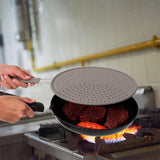 Silikon-Küchenspritzschutz mit Griff, hitzebeständiger Öl-Spritzschutz, Abflussbrett-Abdeckung, Deckel für die Küche, Bratpfanne