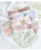 7Pcs frauen Höschen Baumwolle Unterwäsche Nette Bogen Mädchen Briefs Solide Panty Atmungsaktive Unterhose Sexy Low Taille Weibliche Dessous