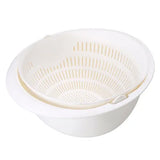 Kitchen Silicone Double Drain Basket Bowl Washing Storage Basket Strainers Bowl Drainer Vegetable Cleaning Colander Kitchen Tool