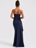 Mozision träger lose rücken freie High Split Maxi kleid Frauen Mode schulter frei ärmellose Bodycon Club Party langes Kleid elegant